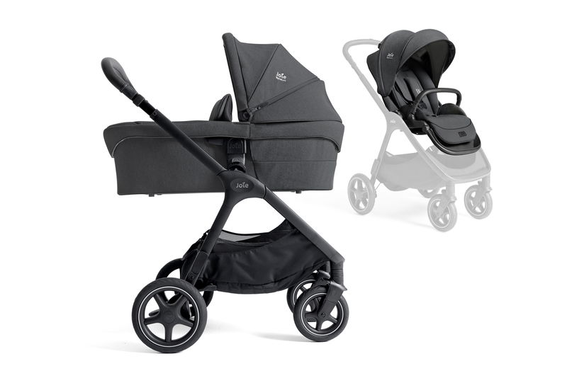 babyonlineshop Joie Signature Kombi-Kinderwagen Finiti inkl. Babywanne Ramble XL Ebony Begrenztes Angebot
