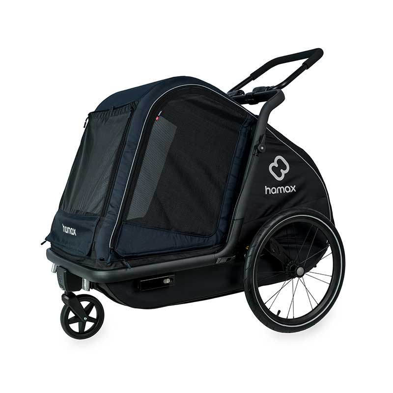 babyonlineshop Hamax Pluto L Hundeanhänger Fahrradanhänger Blau/Schwarz Heißer Verkauf