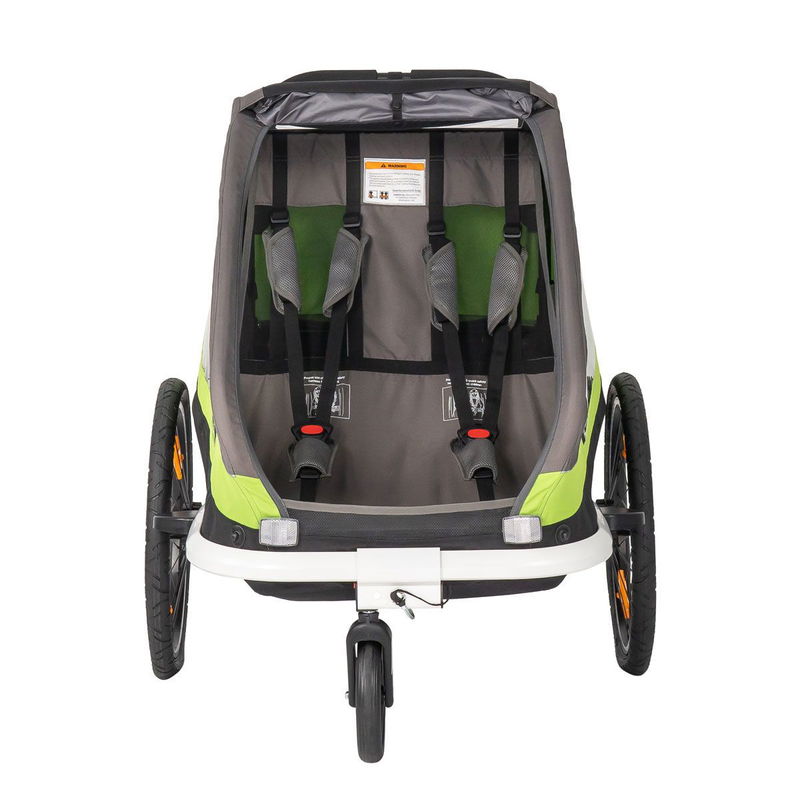 babyonlineshop Hamax Traveller Fahrradanhänger Grün/Grau inkl. Deichsel & Buggyrad Neueste Mode