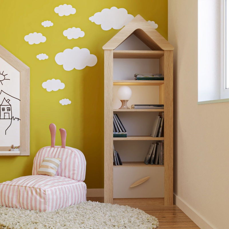 babyonlineshop Nature Kid My House Bücherregal Natur/Grau Wochenangebot
